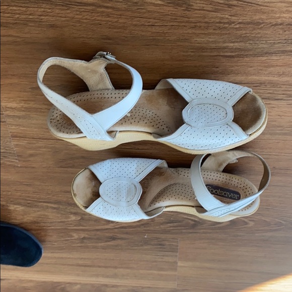 White leather wedge sandals women’s 7 - Picture 2 of 16